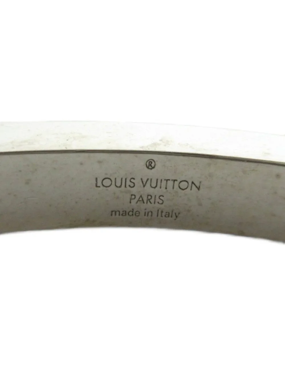 Louis Vuitton Bracelet LV Space Bangle Logo Silver Color Black